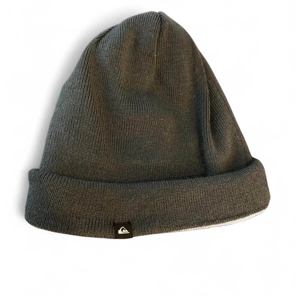 Quiksilver Grey and Blue Beanie One Size